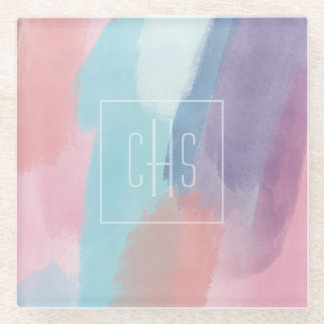 Monogram Paint Design Colorful Glasuntersetzer