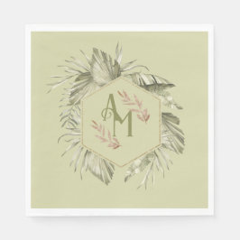 Monogram Palm Leaf Greenery 2 Serviette