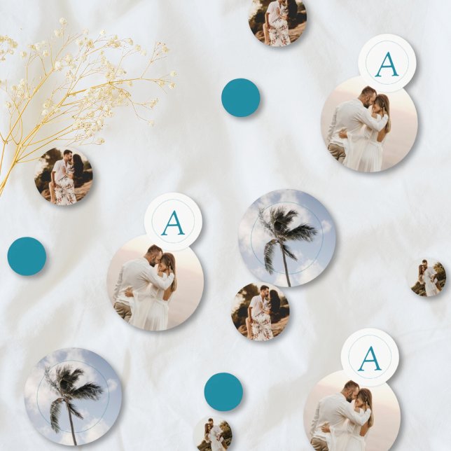Monogram Palm Tree Fotos Beach Wedding Confetti Konfetti (Monogram Palm Tree Photos Beach Wedding Confetti
)
