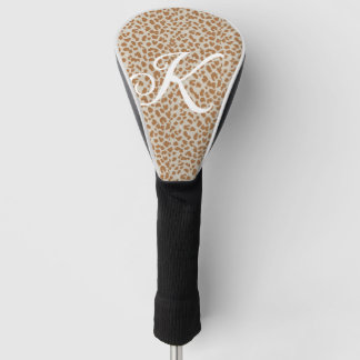 Monogram panther skin light brown pattern name let golf headcover