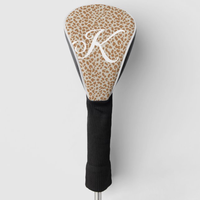 Monogram panther skin light brown pattern name let golf headcover (Vorderseite)