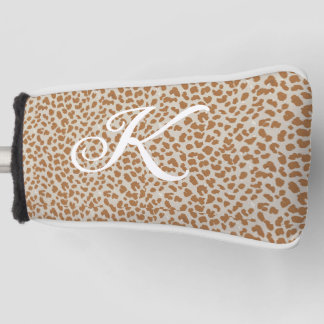 Monogram panther skin light brown pattern name let golf headcover
