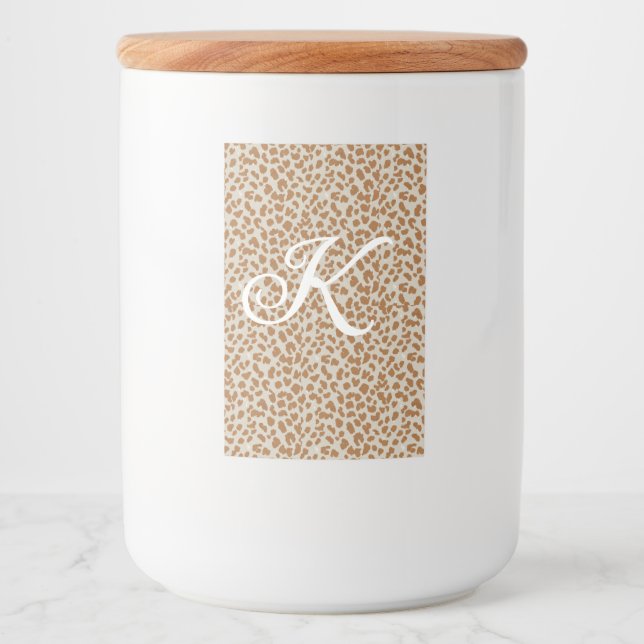 Monogram panther skin light brown pattern name let lebensmitteletikett (Vorderseite)