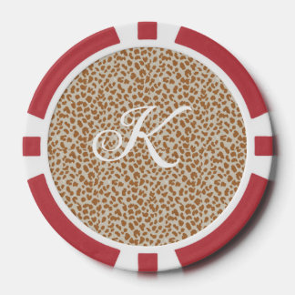 Monogram panther skin light brown pattern name let pokerchips