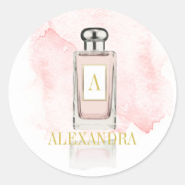 Monogram Parfüm Flasche Elegant Runder Aufkleber