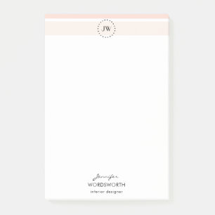 Monogram Pastel Beruflich Post-it® Notes Post-it Klebezettel