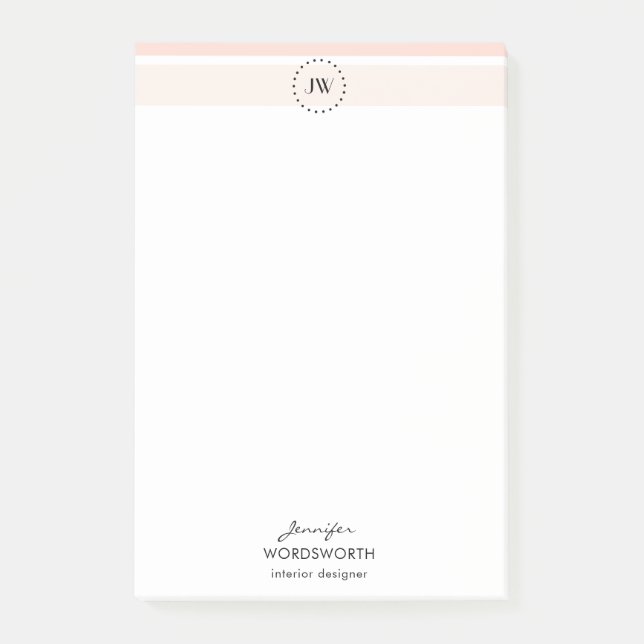 Monogram Pastel Beruflich Post-it® Notes Post-it Klebezettel (Vorderseite)