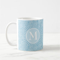 Monogram Pastel Blue Spirals - Personalisiert