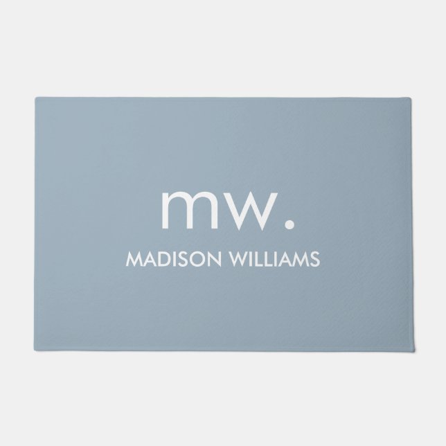 Monogram Pastel Elegant Stilvoll Moderne Minimalis Fußmatte (Vorderseite)