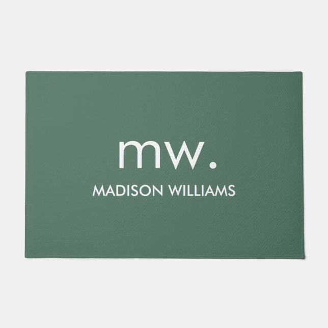 Monogram Pastel Elegant Stilvoll Moderne Minimalis Fußmatte (Vorderseite)