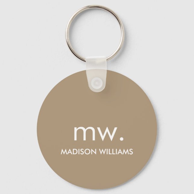 Monogram Pastel Elegant Stilvoll Moderne Minimalis Schlüsselanhänger (Vorderseite)