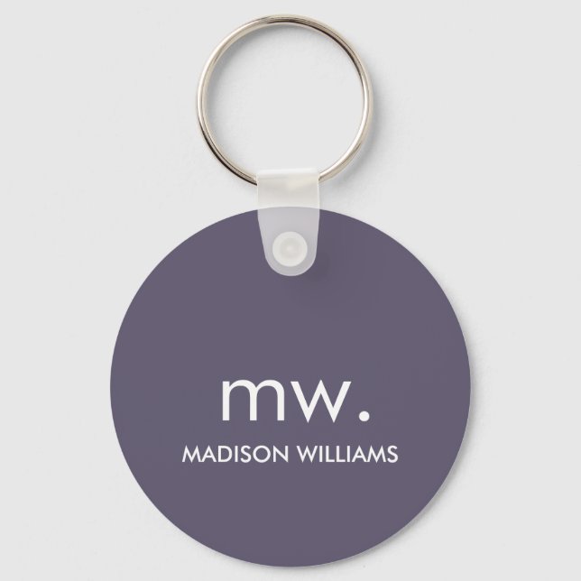 Monogram Pastel Elegant Stilvoll Moderne Minimalis Schlüsselanhänger (Vorderseite)