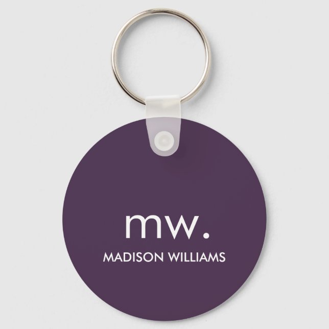 Monogram Pastel Elegant Stilvoll Moderne Minimalis Schlüsselanhänger (Vorderseite)