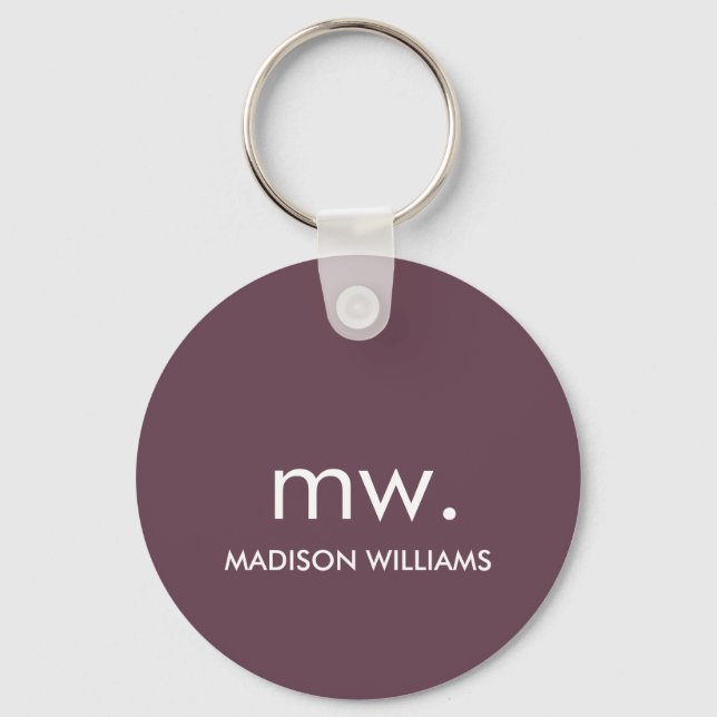 Monogram Pastel Elegant Stilvoll Moderne Minimalis Schlüsselanhänger (Vorderseite)