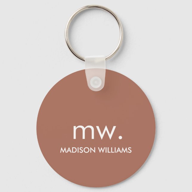 Monogram Pastel Elegant Stilvoll Moderne Minimalis Schlüsselanhänger (Vorderseite)