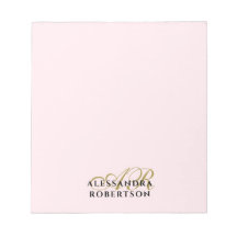 Monogram Pastel Pink Minimalistisch elegant Gold S