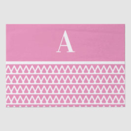 Monogram Pastel Pink Muster Weihnachten Seidenpapier