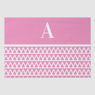 Monogram Pastel Pink Muster Weihnachten Seidenpapier