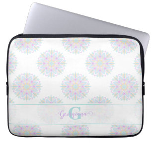 Monogram Pastel Rainbow Sundae Polka Dot Mandala Laptopschutzhülle