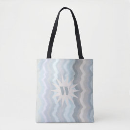 Monogram Pastellfarbenstreifen blau aquamarin grau Tasche