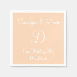 Monogram Peach Puff modisches farbiges Nickerchen Serviette