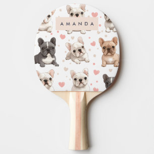 Monogram Personalisiert Adorable French Bulldog Tischtennis Schläger