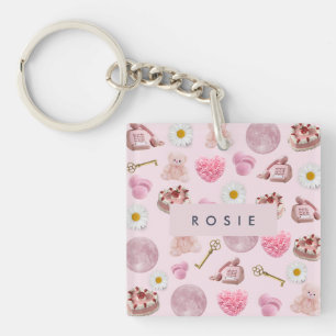 Monogram Personalisiert Coquette Vintag Seashell Schlüsselanhänger