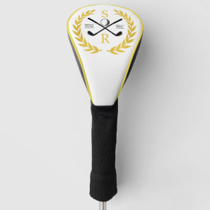 Monogram Personalisiert Elegant Golf Gold Kranz   Headcover