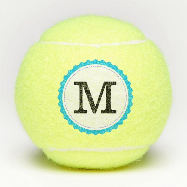 Monogram Personalisiert Modern #9 Tennisbälle (Vorderseite)