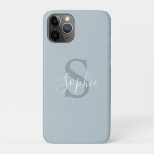 Monogram personalisiert Modern Blue Family Name Case-Mate iPhone Hülle
