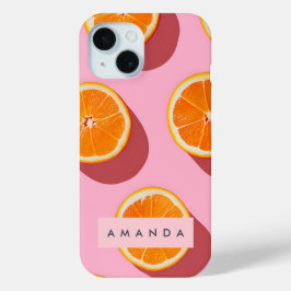 Monogram Personalisiert Orange Slice Muster Case-Mate iPhone Hülle
