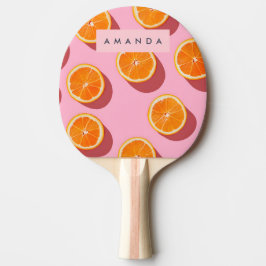 Monogram Personalisiert Orange Slice Muster Tischtennis Schläger
