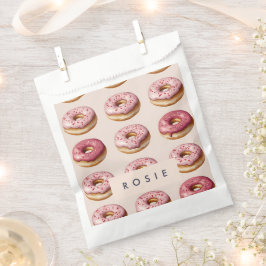 Monogram Personalisiert Pink Donut Pattern Geschenktütchen