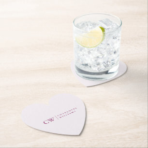Monogram Personalisiert Pink Heft Paper Untersetze Untersetzer