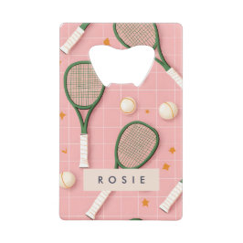 Monogram Personalisiert Retro Tennis Racket Muster Geldbeutel Flaschenöffner