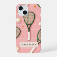 Monogram Personalisiert Retro Tennis Racket Muster