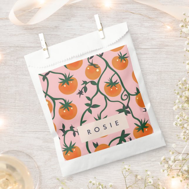 Monogram Personalisiert Retro Tomato Vine Muster Geschenktütchen (Ausgeschnitten)
