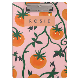 Monogram Personalisiert Retro Tomato Vine Muster Klemmbrett