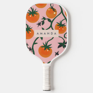 Monogram Personalisiert Retro Tomato Vine Muster Pickleball Schläger
