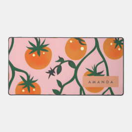 Monogram Personalisiert Retro Tomato Vine Muster Schreibtischunterlage