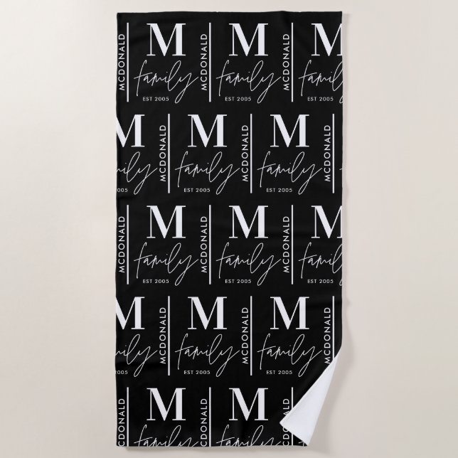 Monogram personalisiert strandtuch (Vorderseite)