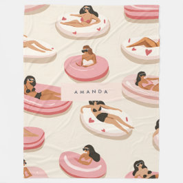 Monogram Personalisiert Summer Pool Floating Muste Fleecedecke