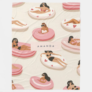 Monogram Personalisiert Summer Pool Floating Muste Fleecedecke