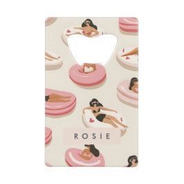 Monogram Personalisiert Summer Pool Floating Muste Geldbeutel Flaschenöffner