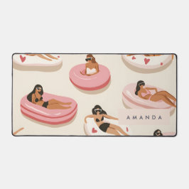 Monogram Personalisiert Summer Pool Floating Muste Schreibtischunterlage