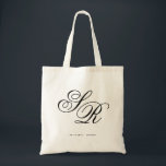 Monogram personalisierter Hochzeitstermin Tragetasche<br><div class="desc">Klicken Sie auf "Anpassen",  um die Initialen in Ihrem gewünschten Look zu bewegen! Stellen Sie sicher,  dass Karo aus mehr als 100 Hochzeitsfeiern in meinem Shop!</div>
