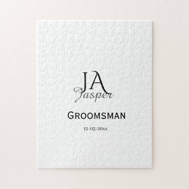 Monogram personalized groomsman best man name date (Vertikal)