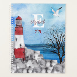 Monogram Phare Aquarelle Scène non datée