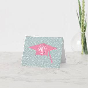 Monogram Pink Abschluss Hat + Quatrefolie
