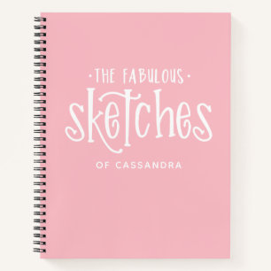 Monogram Pink Artist Sketchbook-Notebook Notizbuch